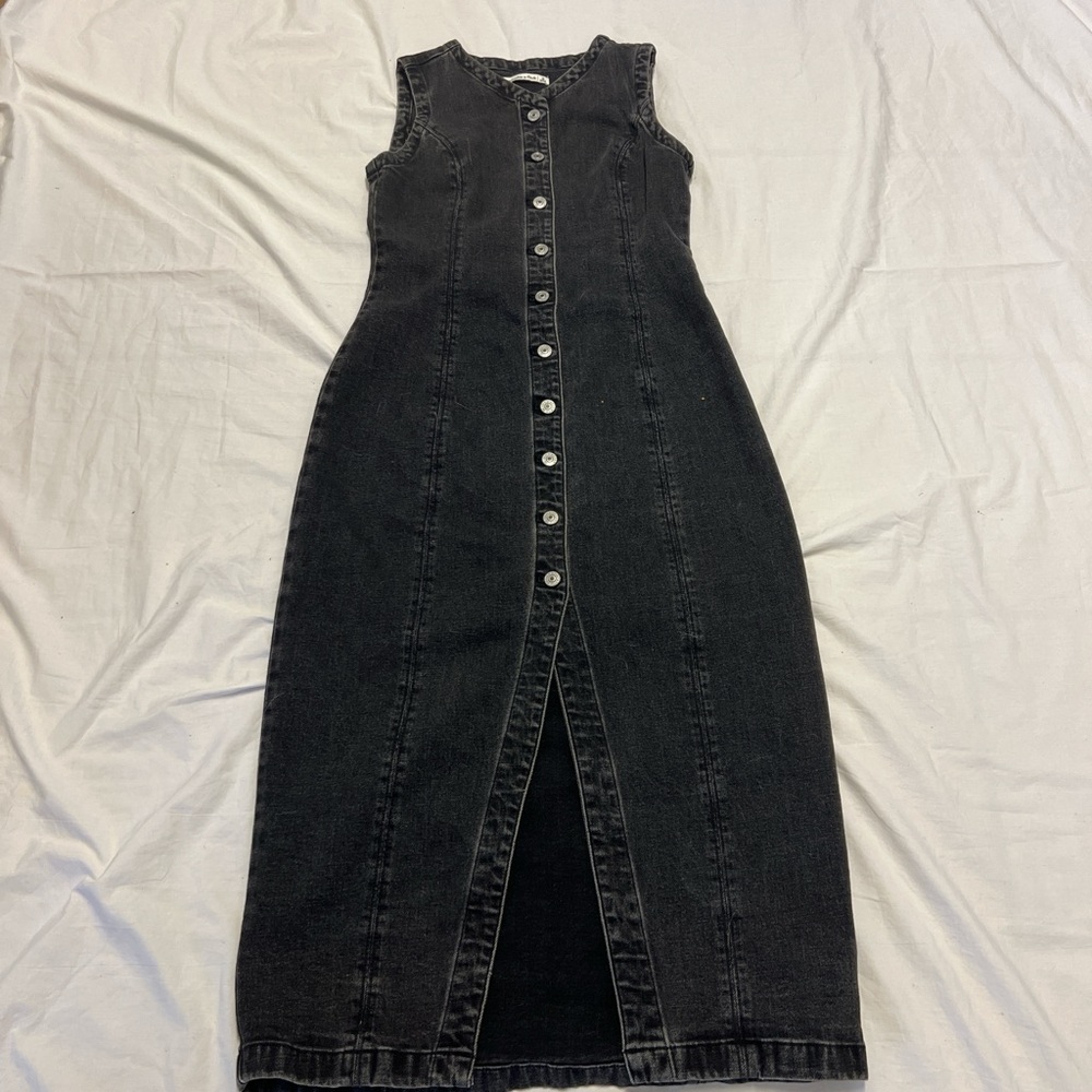 Abercrombie and finch Black Denim Button-Down Dress - Picture 3 of 7
